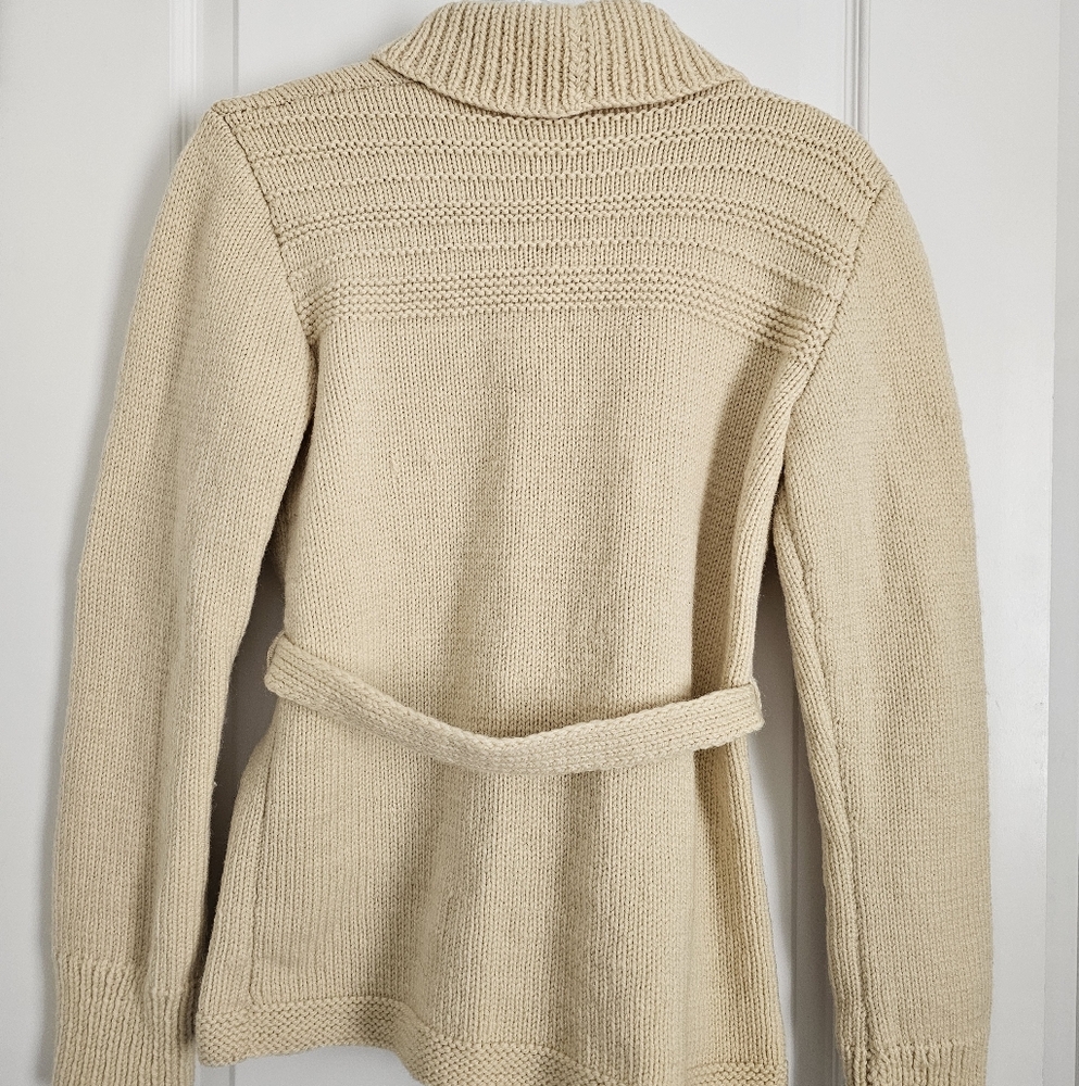 Cozy Beige Women's Cardigan Sweater - Picture 2 of 2
